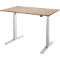 Schäfer Shop Select Bureau LOGIN, réglage électrique de la hauteur, rectangulaire, pied en T, L 1200 x P 800 x H 645-1290 mm, décor chêne/aluminium blanc