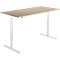 Schäfer Shop Select bureau Start Off, elektrisch in hoogte verstelbaar, rechthoekig, T-poot, B 1600 x D 800 x H 755-1255 mm, eiken/wit
