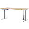 Schäfer Shop Select Bureau Start Off - elektrisch in hoogte verstelbaar - T-poot – L 1600 x B 800 x H 705/1205 mm – ahorn/wit aluminium + lade +kabelspiraal