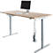Schäfer Shop Select Bureau Start Off - elektrisch in hoogte verstelbaar - T-poot – L 1600 x B 800 x H 705/1205 mm – eiken decor/wit aluminium + lade + kabelspiraal