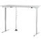 Schäfer Shop Select Bureau Start Off - elektrisch in hoogte verstelbaar - T-poot – L 1600 x B 800 x H 705/1205 mm – lichtgrijs/wit aluminium + lade + kabelspiraal