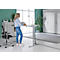 Schäfer Shop Select Bureau Start Off - elektrisch in hoogte verstelbaar - T-poot – L 1600 x B 800 x H 705/1205 mm – lichtgrijs/wit aluminium + lade + kabelspiraal