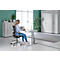 Schäfer Shop Select Bureau Start Off - elektrisch in hoogte verstelbaar - T-poot – L 1600 x B 800 x H 705/1205 mm – lichtgrijs/wit aluminium + lade + kabelspiraal