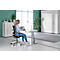 Schäfer Shop Select Bureau Start Off - elektrisch in hoogte verstelbaar - T-poot – L 1600 x B 800 x H 705/1205 mm – wit/wit aluminium + lade +kabelspiraal