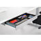 Schäfer Shop Select Bureau Start Off - elektrisch in hoogte verstelbaar - T-poot – L 1600 x B 800 x H 705/1205 mm – wit/wit aluminium + lade +kabelspiraal