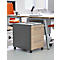 Schäfer Shop Select Caisson à roulettes Start Off 126, tiroir pour ustensiles, dossiers suspendus, tiroir, verrouillable, L 432 x P 580 x H 595 mm, graphite/chêne