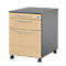 Schäfer Shop Select Caisson à roulettes Start Off 126, tiroir pour ustensiles, dossiers suspendus, tiroir, verrouillable, L 432 x P 580 x H 595 mm, graphite/érable 