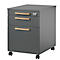 Schäfer Shop Select Caisson à roulettes Start Off Wood, tiroir, dossiers suspendus &amp; tiroir à ustensiles, L 432 x P 580 x H 595 mm, graphite 