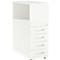 Schäfer Shop Select Caisson d'appoint LOGIN, avec étagère à poser, 4 tiroirs, L 409 x P 800 x H 1120 mm, bois, verrouillable, blanc/blanc