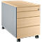 Schäfer Shop Select Caisson mobile 1233, avec poignée encastrée, L 435 x H 567 mm, alu blanc/alu blanc/décor érable