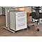 Schäfer Shop Select Caisson mobile MOXXO IQ 1233, poignée incurvée, 1 tiroir-plumier, 3 tiroirs, l. 432 x P 580 x H 595 mm, verrouillable, gris clair