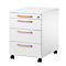 Schäfer Shop Select Caisson roulant Start Off Wood, 3 tiroirs, tiroir à ustensiles, L 432 x P 580 x H 595 mm, bois, blanc 