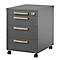 Schäfer Shop Select Caisson roulant Start Off Wood, 3 tiroirs, tiroir à ustensiles, L 432 x P 580 x H 595 mm, bois, graphite 