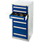 Schäfer Shop Select cajonera SF 70, 7 cajones, gris claro RAL 7035 azul genciana RAL 5010