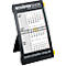 Calendrier de bureau noir avec des touches de jaune, dates 2027, logo "SCHÄFER SHOP".