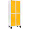 Schäfer Shop Select Casier de vestiaires avec 2 x 2 compartiments, 400 mm, sur pieds, serrure à came batteuse, porte jaune colza