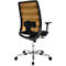 Schäfer Shop Select Chaise de bureau SSI Proline Edition 50, avec accoudoirs, mécanisme synchrone ponctuel, assise avec soutien lombaire, dossier résille, noir/ocre