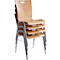 Schäfer Shop Select Chaise empilable nature, empilable jusqu'à 10 pièces, résistante aux désinfectants, sans rembourrage en tissu, L 430 x P 410 x H 450 mm, bois &amp; acier