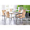 Schäfer Shop Select Chaise empilable nature, empilable jusqu'à 10 pièces, résistante aux désinfectants, sans rembourrage en tissu, L 430 x P 410 x H 450 mm, bois &amp; acier