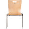 Schäfer Shop Select Chaise empilable nature, empilable jusqu'à 10 pièces, résistante aux désinfectants, sans rembourrage en tissu, L 430 x P 410 x H 450 mm, bois &amp; acier