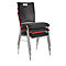 Schäfer Shop Select Chaise empilable rouge, empilable jusqu'à 10 pièces, résistante aux désinfectants, avec rembourrage en tissu, L 430 x P 410 x H 450 mm, bois &amp; acier