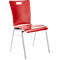 Schäfer Shop Select Chaise empilable rouge, empilable jusqu'à 10 pièces, résistante aux désinfectants, sans rembourrage en tissu, L 430 x P 410 x H 450 mm, bois &amp; acier