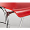 Schäfer Shop Select Chaise empilable rouge, empilable jusqu'à 10 pièces, résistante aux désinfectants, sans rembourrage en tissu, L 430 x P 410 x H 450 mm, bois &amp; acier