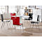 Schäfer Shop Select Chaise empilable rouge, empilable jusqu'à 10 pièces, résistante aux désinfectants, sans rembourrage en tissu, L 430 x P 410 x H 450 mm, bois &amp; acier