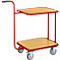Schäfer Shop Select Chariot à barre de poussée avec 2 surfaces de chargement en bois