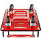 Schäfer Shop Select Chariot à plateaux 120L, 2 plateaux, acier revêtu par poudre, roues PUR, L 485 x P 710/775 x H 1000 mm, jusqu'à 220 kg, noir/rouge