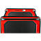 Schäfer Shop Select Chariot à plateaux 120L, 2 plateaux, acier revêtu par poudre, roues PUR, L 485 x P 710/775 x H 1000 mm, jusqu'à 220 kg, noir/rouge