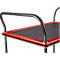 Schäfer Shop Select Chariot à plateaux 120L, 2 plateaux, acier revêtu par poudre, roues PUR, L 485 x P 710/775 x H 1000 mm, jusqu'à 220 kg, noir/rouge