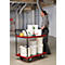 Schäfer Shop Select Chariot à plateaux 120L, 2 plateaux, acier revêtu par poudre, roues PUR, L 485 x P 710/775 x H 1000 mm, jusqu'à 220 kg, noir/rouge