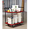 Schäfer Shop Select Chariot à plateaux 120L, 2 plateaux, acier revêtu par poudre, roues PUR, L 485 x P 710/775 x H 1000 mm, jusqu'à 220 kg, noir/rouge