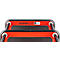 Schäfer Shop Select Chariot à plateaux 130L, 3 plateaux, acier peint époxy, roues PUR, L 485 x P 710/775 x H 1000 mm, jusqu'à 220 kg, noir/rouge