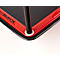 Schäfer Shop Select Chariot à plateaux 220DB, 3 plateaux, acier peint époxy, roues PUR, L 615 x P 880/965 x H 1000 mm, jusqu'à 370 kg, noir/rouge