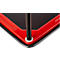 Schäfer Shop Select Chariot à plateaux 220SB, 2 plateaux, acier peint époxy, roues PUR, L 615 x P 880/965 x H 1000 mm, jusqu'à 370 kg, noir/rouge