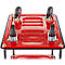 Schäfer Shop Select Chariot à plateaux 220SB, 2 plateaux, acier peint époxy, roues PUR, L 615 x P 880/965 x H 1000 mm, jusqu'à 370 kg, noir/rouge