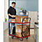 Schäfer Shop Select Chariot à plateaux 220SB, 2 plateaux, acier peint époxy, roues PUR, L 615 x P 880/965 x H 1000 mm, jusqu'à 370 kg, noir/rouge
