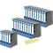Schäfer Shop Select Classeurs à levier , format A4, 50 mm, 20 pièces, bleu + bandes intercalaires GRATUITES, jaune, 100 pièces
