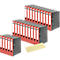 Schäfer Shop Select Classeurs à levier , format A4, 50 mm, 20 pièces, rouge + bandes intercalaires GRATUITES, jaune, 100 pièces