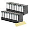 Schäfer Shop Select Classeurs à levier , format A4, 80 mm, 20 pièces, noir + bandes intercalaires GRATUITES, jaune, 100 pièces