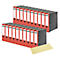 Schäfer Shop Select Classeurs à levier , format A4, 80 mm, 20 pièces, rouge + bandes intercalaires GRATUITES, jaune, 100 pièces