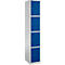 Schäfer Shop Select Columna de armario S4/4, con cerradura de cilindro, aluminio blanco/azul genciana