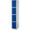 Schäfer Shop Select Columna de armario S4/4, con cerradura de cilindro, aluminio blanco/azul genciana