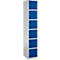 Schäfer Shop Select Columna de armario S4/6, con cerradura de cilindro, aluminio blanco/azul genciana