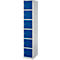 Schäfer Shop Select Columna de armario S4/6, con cerradura de cilindro, aluminio blanco/azul genciana