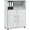 Schäfer Shop Select Combikast Moxxo IQ, hout, 2 vleugeldeuren, 1 open vak, 3 ordnerhoogten, B 801 x D 362 x H 1115 mm, lichtgrijs 