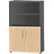 Schäfer Shop Select Combikast Start Off, 4 ordnerhoogten, afsluitbaar, B 800 x D 420 x H 1470 mm, hout, grafiet/ahorn