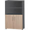 Schäfer Shop Select Combikast Start Off, 4 ordnerhoogten, afsluitbaar, B 800 x D 420 x H 1470 mm, hout, grafiet/eiken